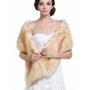 Faux Fur Shawl Wedding Fur Wraps And Shawls Bridal Fur Stole Winter Cape new